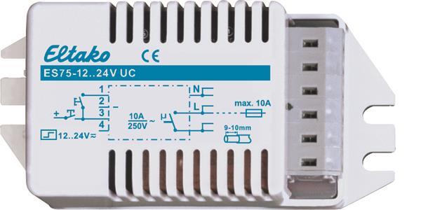 Eltako ES75-12..24V UC Stromstoßschalter (V)1S Leuchten n.potenzialf.10A 60100055