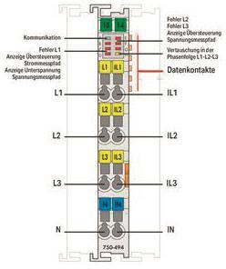 WAGO 750-494 3-Phasen- Leistungsmessung,AC 480 V 1 A