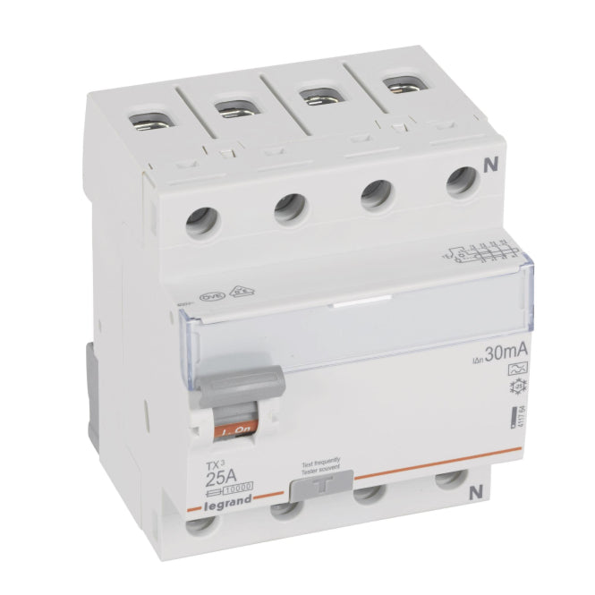 Legrand 411764 TX3 Fi-Schalter 25A 4-polig 30mA Typ A 400VAC 4TE