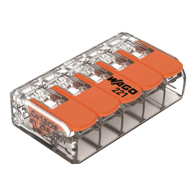WAGO 221-415 COMPACT-Verbindungsklemme, für alle Leiterarten,max. 4 mm²