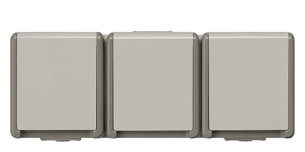 Siemens 5UB4731 DELTA Schuko-Steckdose fläche IP44 AP dgr/hgr 3-fach waagrecht