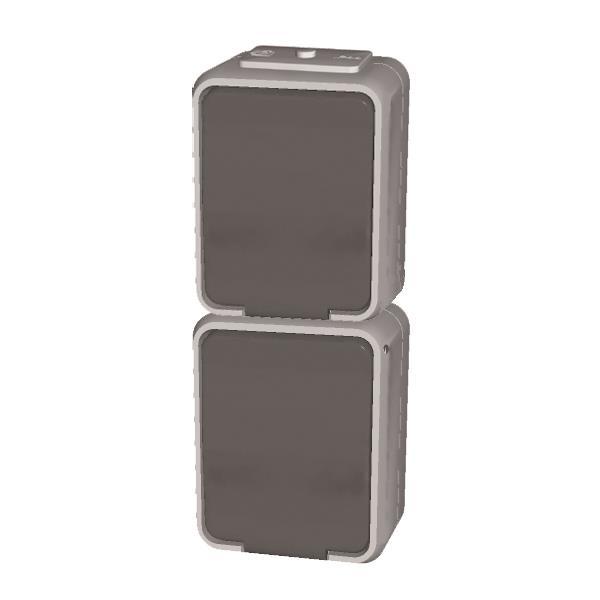 ELSO APWG Aqua-Top Schuko 445419 2fach senkrecht licht-/basaltgrau