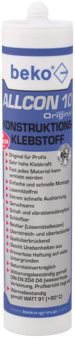 BEKO Konstruktions-Klebstoff 260100310 !!! beige 310ml Kartusche Allcon 10