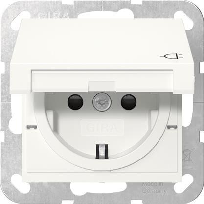GIRA 441403 SCHUKO-Steckdose KD+Shutter System 55 Reinweiß glänzend
