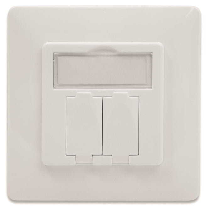 ASSM Leerdose f.Keystone Module DN-93831 2-fach Rahmen+Zentralpl. rw designfähig