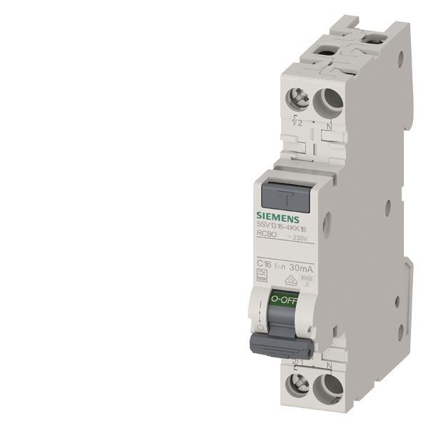Siemens FI/LS kompakt 1TE 5SV1316-4KK16 1P+N 6kA Typ F 30mA C16