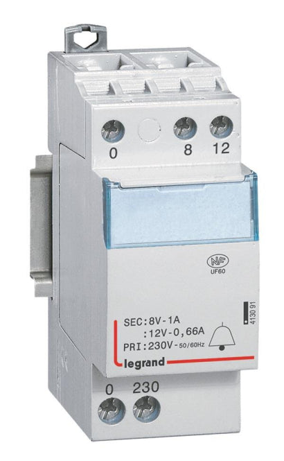 Legrand 413091 Klingeltrafo 0,66/1A 8VA prim.230VAC sek.12/8VAC Strom 2TE