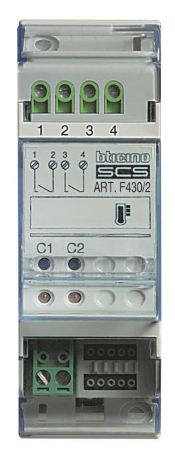BTicino F430/2 Heizungsaktor 2-fach f.2Stellantrieben EIN/AUS Pumpen