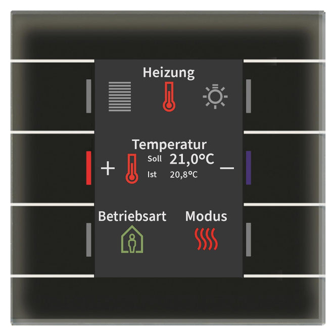 MDT BE-GT2TS.02S KNX Glastaster II Smart mit Farbdisplay und Temperatursensor sw
