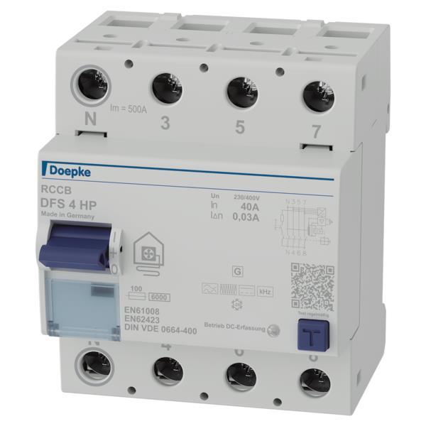 Doepke Fi-Schutzsch. DFS4 040-4/0,03-HP Allstromsensitiv 40A 0,03A N links