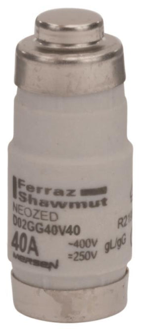 Mersen 01701.040000 D02 40A gG 400V NEOZED Sicherungseinsatz schwarz