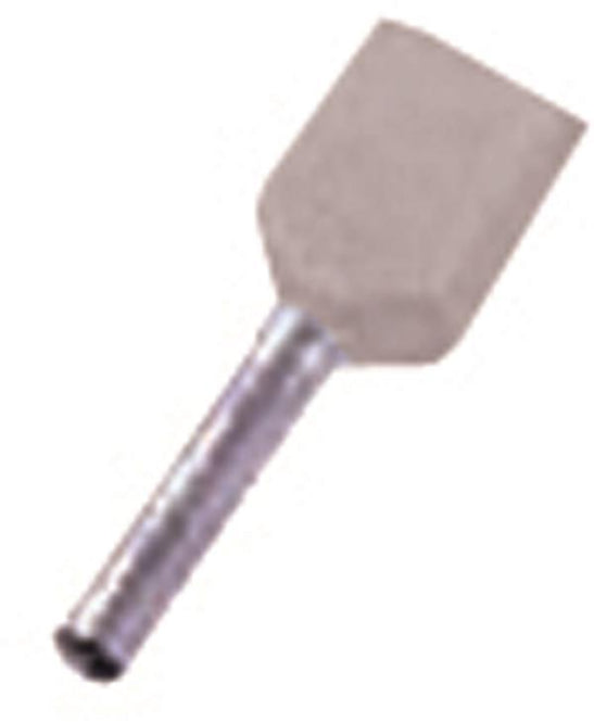 Intercable ICIAE412Z Zwillings- aderendhülse 2x4qmm 12mm verzinnt grau