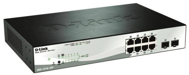 D-Link 10-Port Lay2 PoE DGS-1210-10P/E Smart Man.Gigab.Switch 8x10/100/1000Mbit