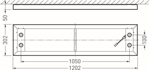 TRIL LED-Anbaupanel 2350 G4 D2 8537340 23/31W 3000/4000lm 3/4000K UGR19 1225mm
