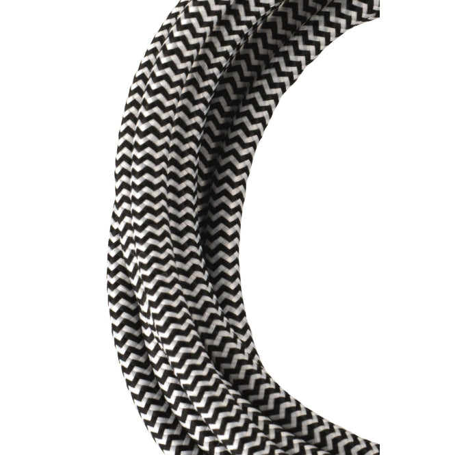 BAIL Textilkabel 2x0,75mm schwarz/weiss Länge: 3m