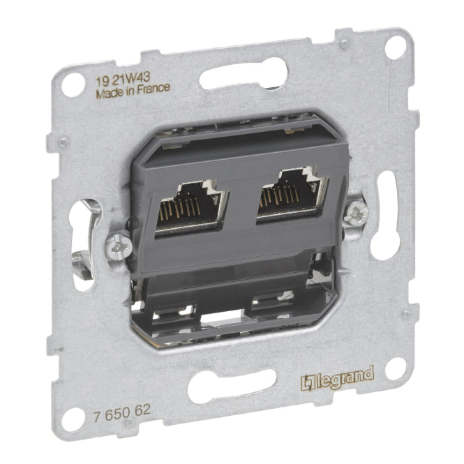 Legrand 765062 SEANO Einsatz Datendose 2xRJ45 Kat.6A STP geschirmt