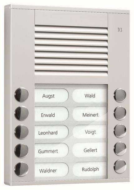 TCS Audio Außenstation PES PES10-EN/04 10 Tasten 2-reihig AP silber