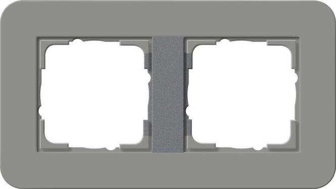 GIRA 0212423 Abdeckrahmen 2fach E3 Dunkelgrau/Anthrazit Soft-Touch