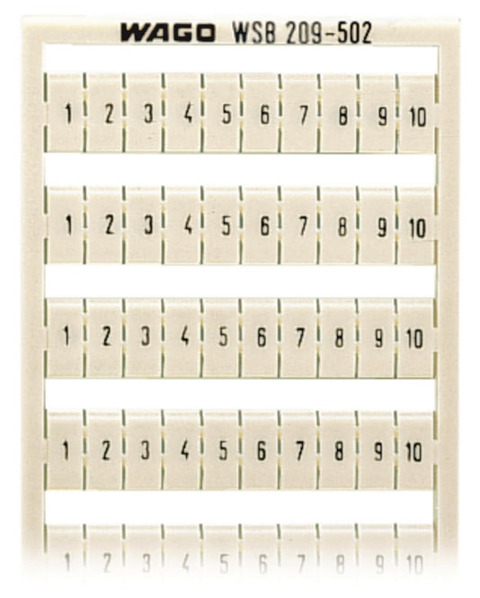 WAGO 209-502 WSB-Beschriftungskarte, als Karte, bedruckt,weiß