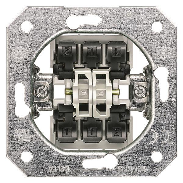 Siemens 5TA2118 DELTA Schalter Geräte- einsatz UP Doppel-Wechselsch. 10A 250V