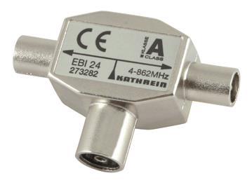 KATH T-Stecker TV EBI 24 1xE:IEC-Buchse/ 2xA:IEC-Stecker