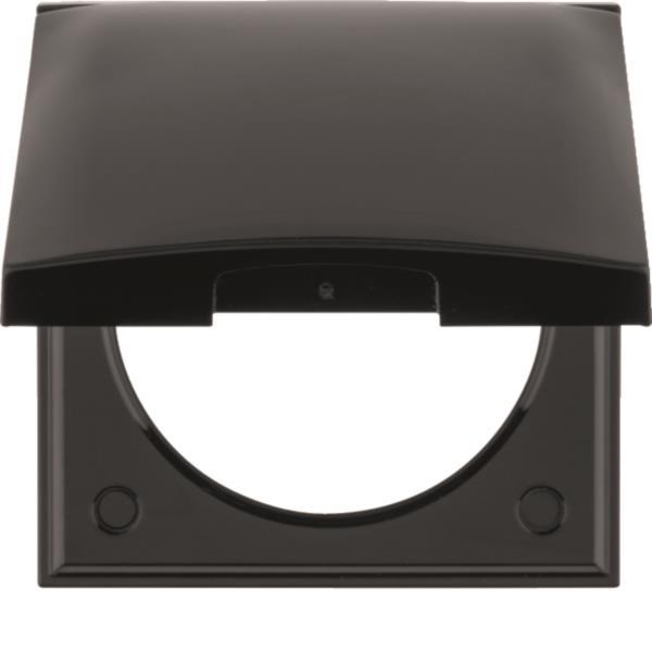BER Rahmen 1fach mit 0918282510 Klappdeckel Integro Flow/Pure schwarz,
