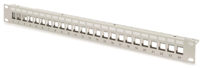 Modular Patch-Panel leer 1HE DN-91410 geschirmt RAL7035, für 24 Keystone Jacks