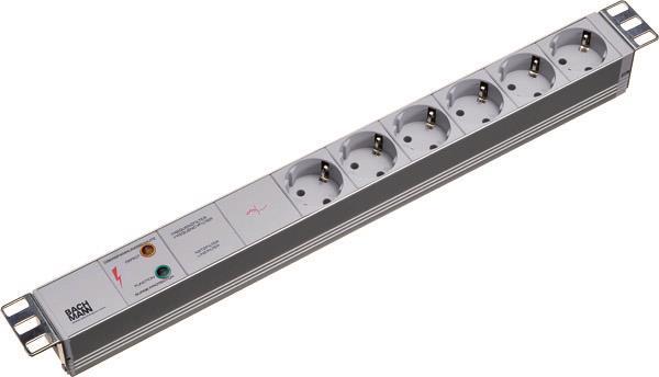 Bachmann 19" 1HE GVS 6xSchuko 333.402 Strom 2m Schuko
