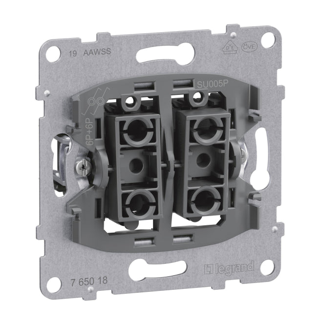 Legrand 765018 SEANO Einsatz Doppeltaster m.2 Wechselkontakten 10A