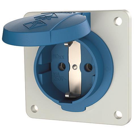 Mennekes 16A2P+E 230V SCHUKO blau 11011F ** IP54 für ortsfesten Einsatz