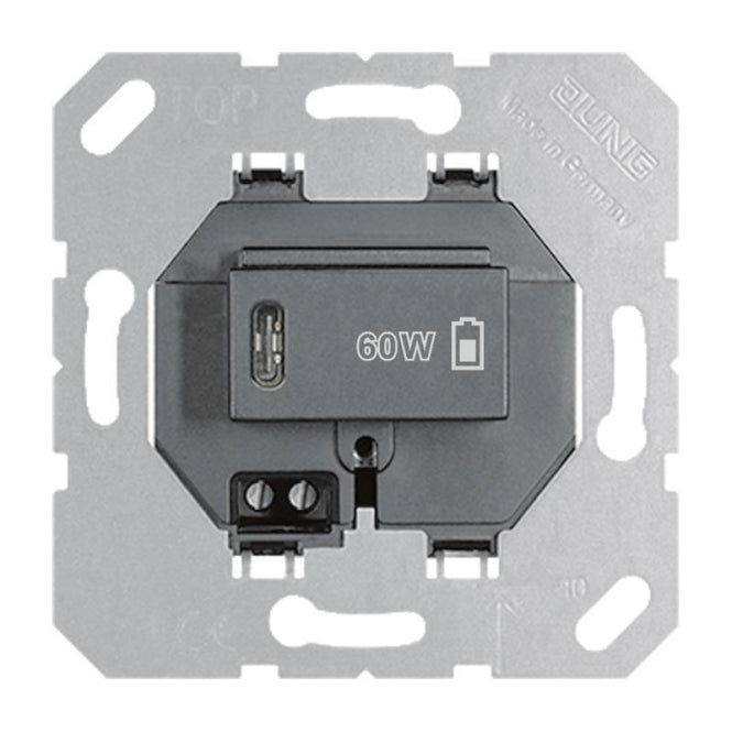 Jung USBPD60CSW USB- USB PD60 C SW Ladegerät PD 1xTyp C schwarz
