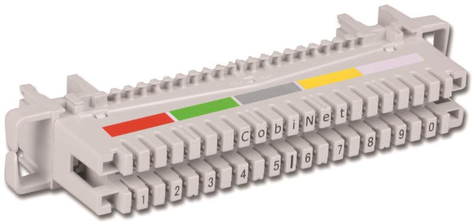 CobiNet 112623 LSA-Anschlussleiste 2/10 zu 10DA m.Farbcode f.Profil-Rundstangen