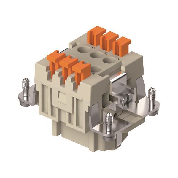 ILME Buchseneinsatz Gr.44.27 CSHF 06 6P+PE Silber SQUICH 16A 500V