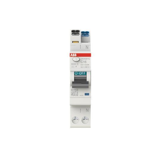 ABB FI/LS-Schalter 1 DSX301CA-C16/0,03 TE 6kA 1P+N Typ A C16 2CSR255165R1164