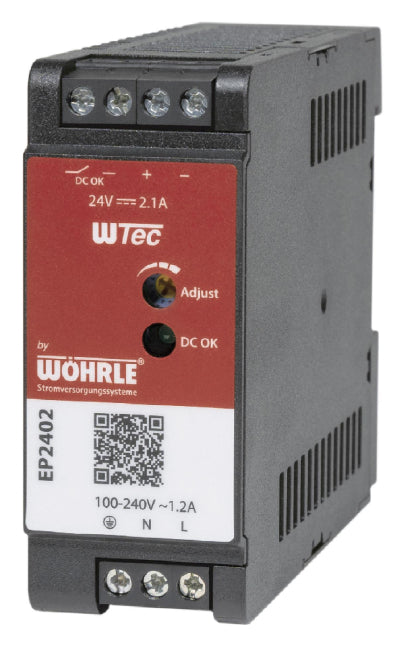 Wöhrle Netzgerät 1ph. E:85-264VAC EP2402 A:24VDC 2,1A DC-OK LED Rel. Power-Boost