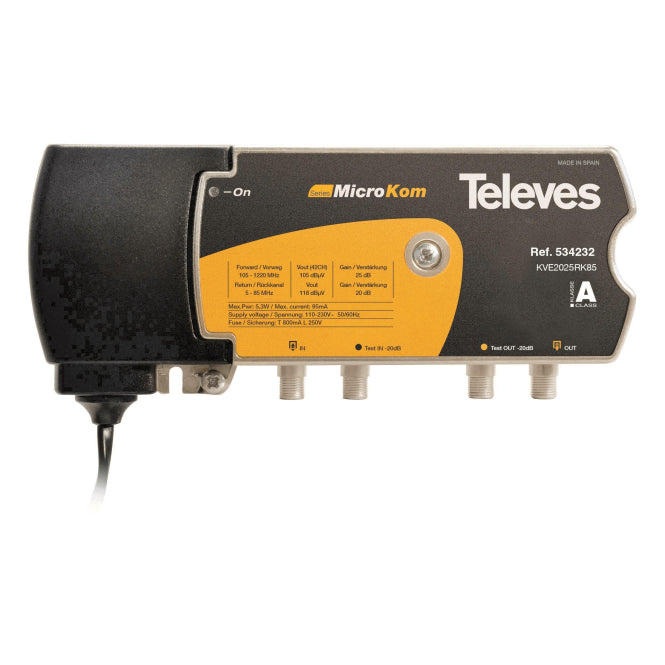Televes BK-Verstärker KVE2025RK85 20/25dB m.RK 5-85MHz 20dB