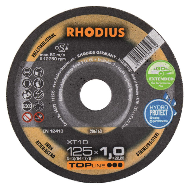 Rhodius Trennscheiben XT 10 206163 125x1,0x22,23 Extradünn Edelstahl
