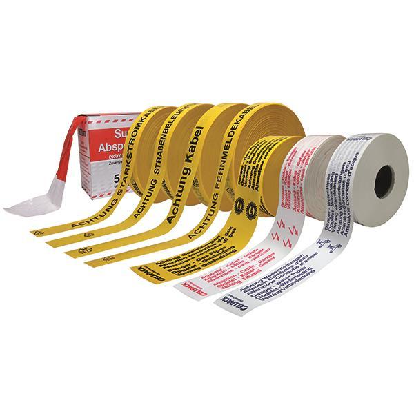 CELL Trassenband a 250m Rolle 145864 "Achtung Fernmeldekabel" 40mm breit
