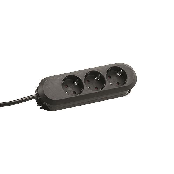 Bachmann Tischsteckdose 3xSchuko 387.170 schwarz Strom 1,5m Schuko