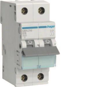 Hager Leitungsschutzschalter MBN216 2polig 6kA B-16A 2M