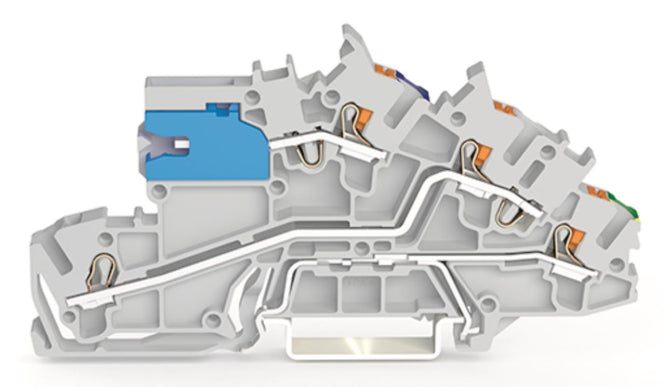 WAGO 2203-7541 Installationsetagen- klemme,mit N-Trennschlitten,NT/L/PE,grau