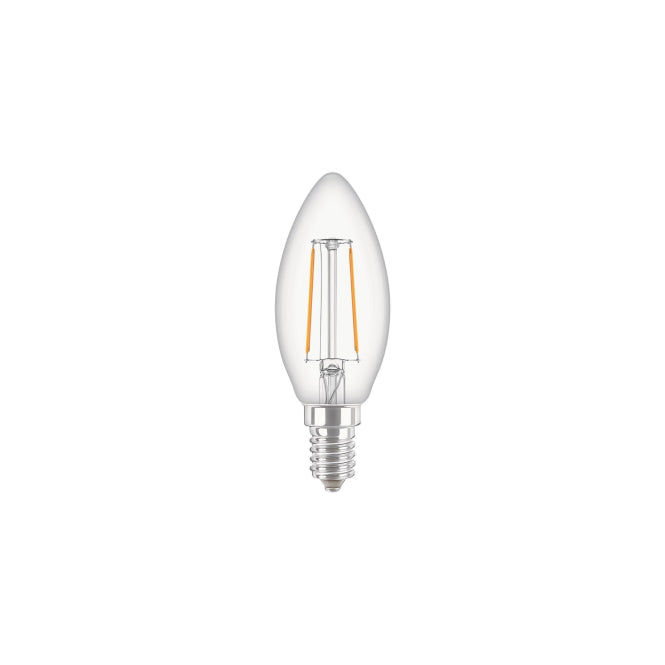 PHIL CorePro LEDcandle 2-25W/827 Kerze E14 250lm Glas klar EEK E