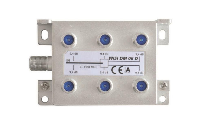 WISI Verteiler 6-fach DM06D 5-1300MHz 9,4dB Klasse A (+10dB)