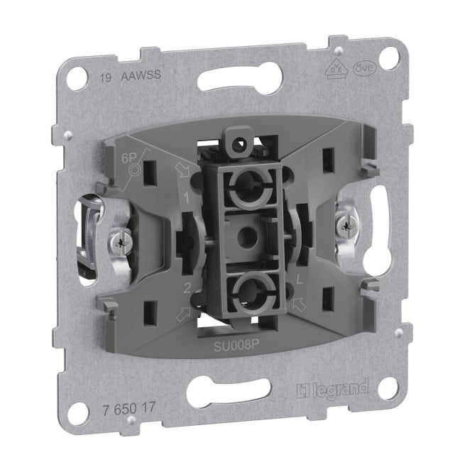 Legrand 765017 SEANO Einsatz Taster m.Wechselkontakt m.N-Klemme 10A