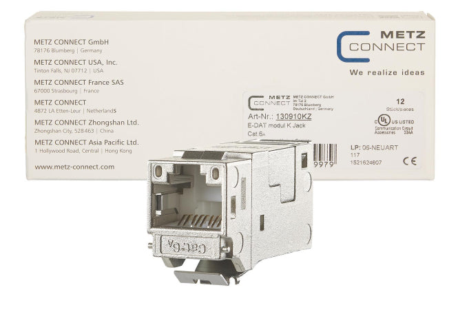 Metz E-DAT modul Cat.6A K Jack 130910KZ Keystone VPE=(12 Stück)