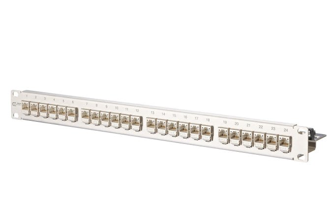 Metz C6A Modul Patch-Panel 130B11P1-E 24 Port 180° 1HE Edelstahl bestückt