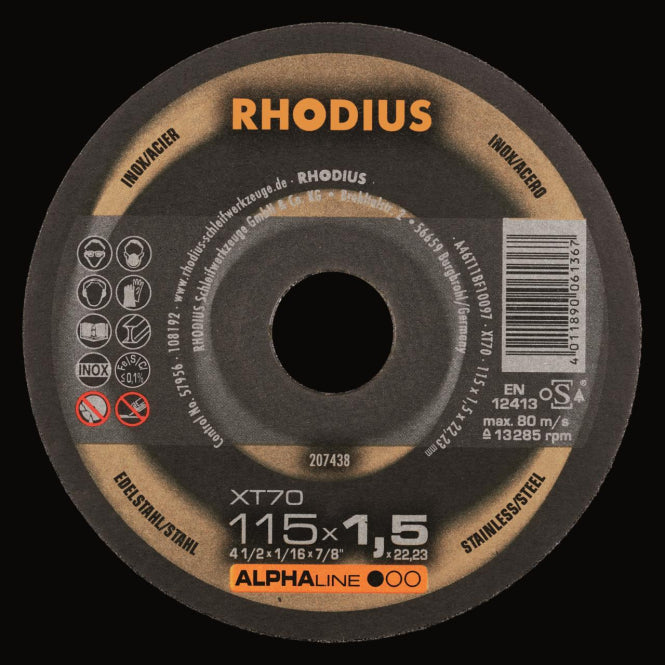 Rhodius Trennscheiben XT 70 207436 115x1,0x22,23 Extradünn Edelstahl/Stahl