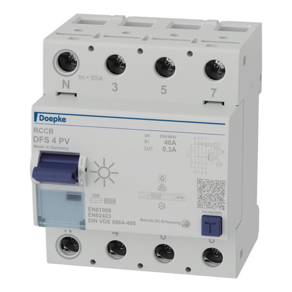 Doepke Fi-Schutzsch. DFS4 040-4/0,30-PV Allstromsensitiv 40A 0,3A N links