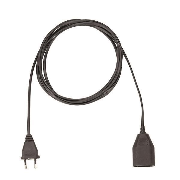 Bachmann Verlängerung 3m schwarz 233.185 H03VVH2-F 2x0,75 Eurostecker/Eurokuppl.