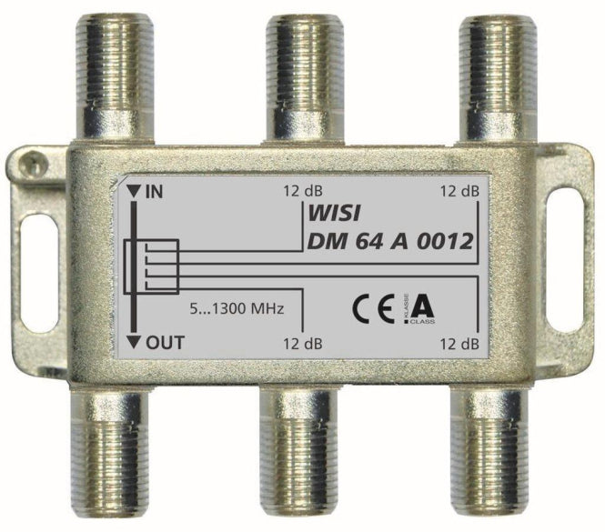 WISI 4-fach Abzweiger DM64A0012 5-1300MHz 12dB Klasse A (+10dB)
